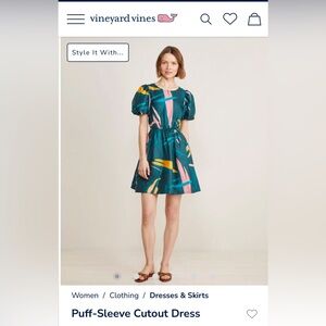 Vineyards Vine Women’s Puff-Sleeve Cutout Dress Size 4